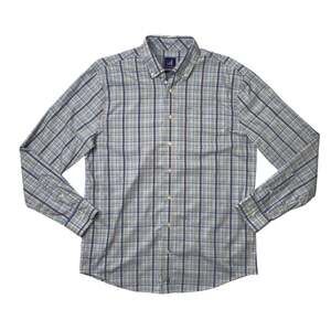 Johnnie-o Shirt Mens Medium Light Blue Plaid Performance Button Down Long Sleeve